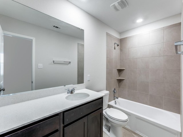 204 Magione St, Hutto, TX 78634 - bathroom with toilet, vanity, and shower / washtub combination