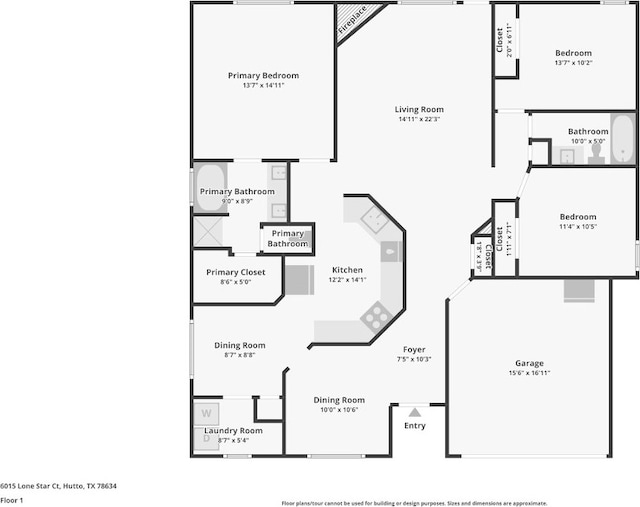 6015 Lone Star Ct, Hutto, TX 78634 - room layout