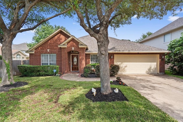 15617 Staffordshire Ln, Austin, TX 78717 - traditional-style house featuring brick siding, a garage, driveway, and roof with shingles