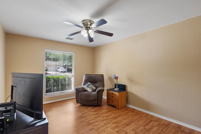 15617 Staffordshire Ln, Austin, TX 78717 - living area featuring light wood finished floors and ceiling fan