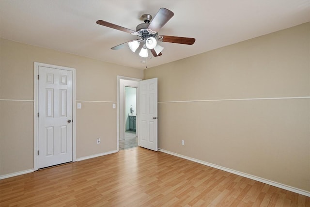 15617 Staffordshire Ln, Austin, TX 78717 - unfurnished bedroom featuring light wood-style flooring and ceiling fan