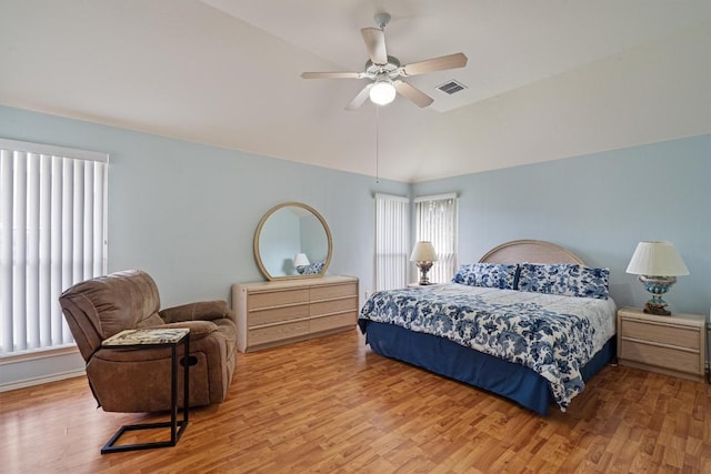 15617 Staffordshire Ln, Austin, TX 78717 - bedroom with wood finished floors, lofted ceiling, and a ceiling fan