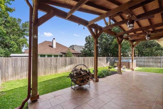 15617 Staffordshire Ln, Austin, TX 78717 - fenced backyard with a hot tub and a patio area