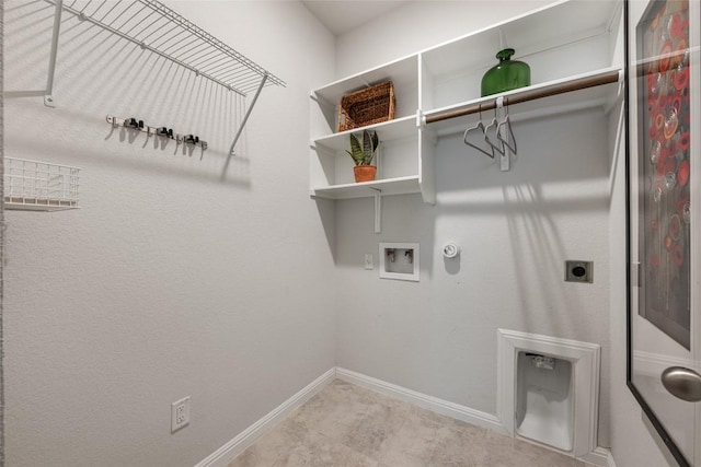 212 Canis St, Georgetown, TX 78628 - laundry room with hookup for a gas dryer, washer hookup, electric dryer hookup, and baseboards