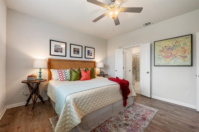 212 Canis St, Georgetown, TX 78628 - bedroom featuring wood finished floors, baseboards, and a ceiling fan