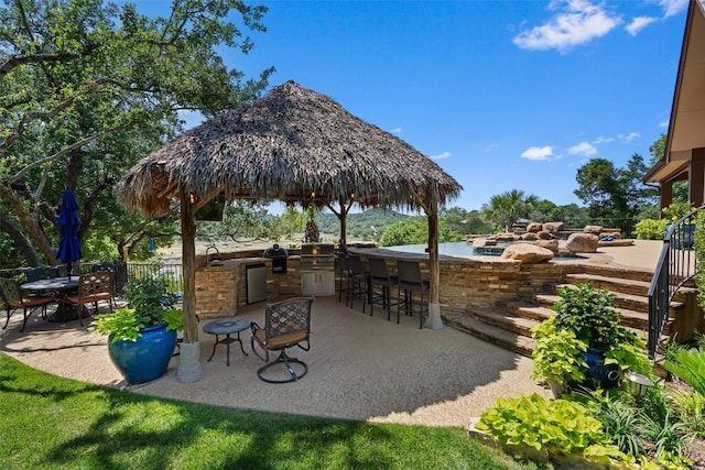 17505 E Darleen Dr, Leander, TX 78641 - view of patio / terrace with exterior kitchen