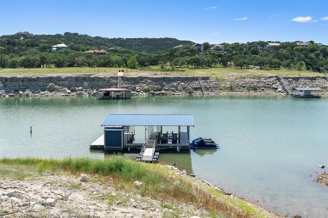 17505 E Darleen Dr, Leander, TX 78641 - dock area featuring a water view and boat lift