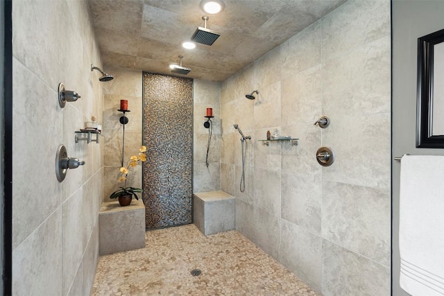 2924 Gabriel View Dr, Georgetown, TX 78628 - bathroom featuring a tile shower