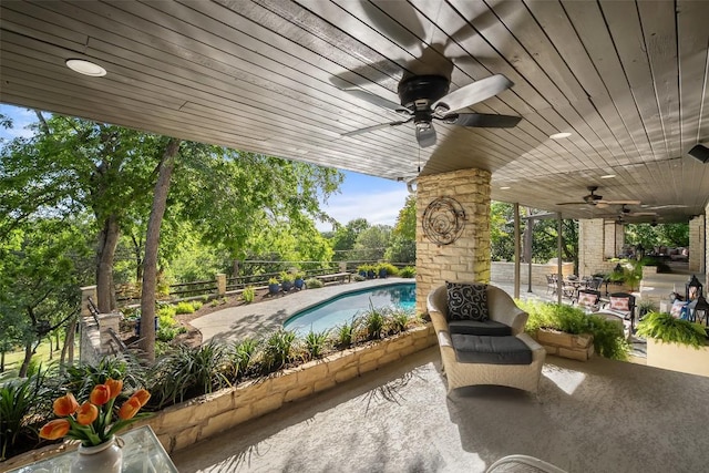 2924 Gabriel View Dr, Georgetown, TX 78628 - view of patio featuring ceiling fan