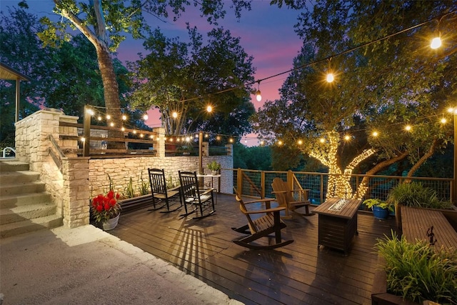 2924 Gabriel View Dr, Georgetown, TX 78628 - view of deck at dusk