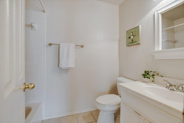 10902 Sierra Oaks, Austin, TX 78759 - full bath with toilet, vanity, tile patterned floors, and bathtub / shower combination