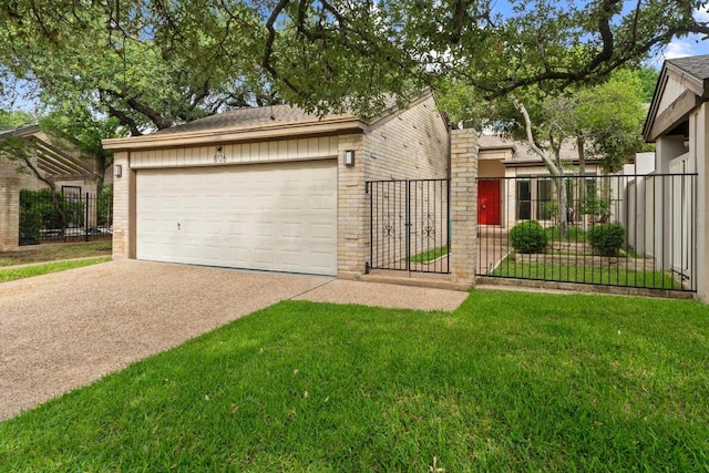 8126 Greenslope Dr, Austin, TX 78759 - view of front facade featuring brick siding, a gate, a shingled roof, and a garage