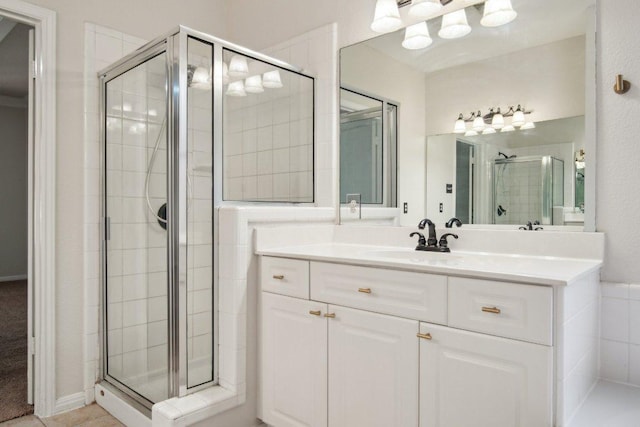 5616 Gorham Glen Ln, Austin, TX 78739 - full bathroom featuring a stall shower and vanity