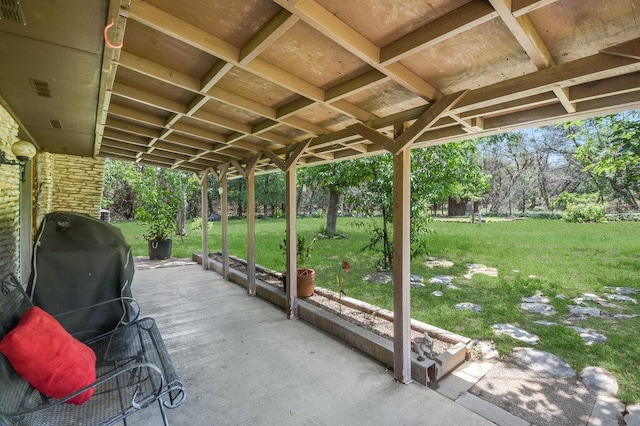 301 Navajo Trl, Georgetown, TX 78633 - view of patio featuring a grill and view of scattered trees
