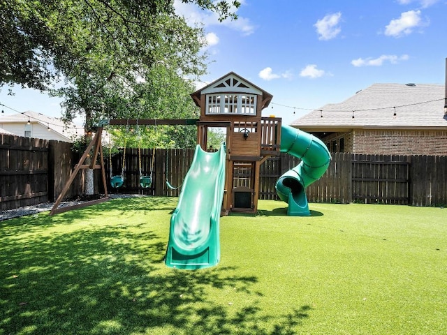 116 Claiborne Lake Ln, Georgetown, TX 78628 - view of jungle gym with a fenced backyard