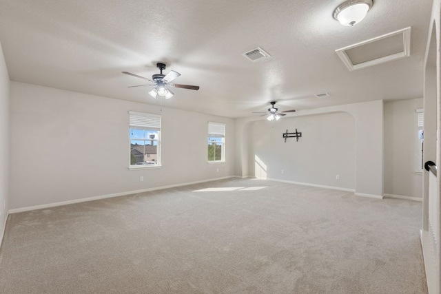 854 Pumpkin Rdg, New Braunfels, TX 78130 - empty room featuring attic access, ceiling fan, and light carpet