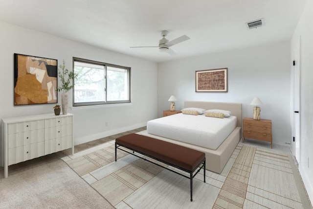 7702 Turquoise Trl, Austin, TX 78749 - bedroom with ceiling fan, light colored carpet, and baseboards