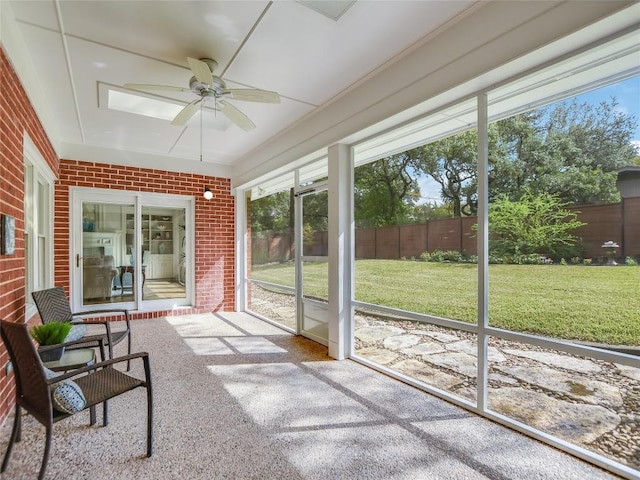203 Wallis Dr, Austin, TX 78746 - sunroom / solarium featuring a ceiling fan
