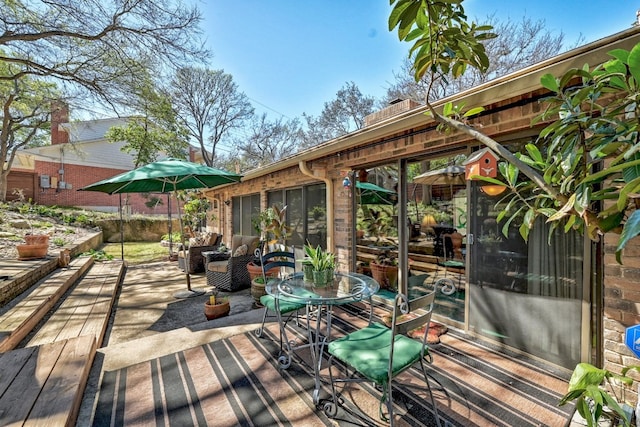 2804 Rock Way, Austin, TX 78746 - wooden terrace featuring an outdoor living space