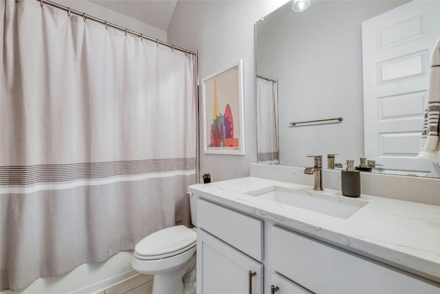 108 Windgate Dr, Hutto, TX 78634 - bathroom featuring toilet, vanity, and shower / bath combination with curtain