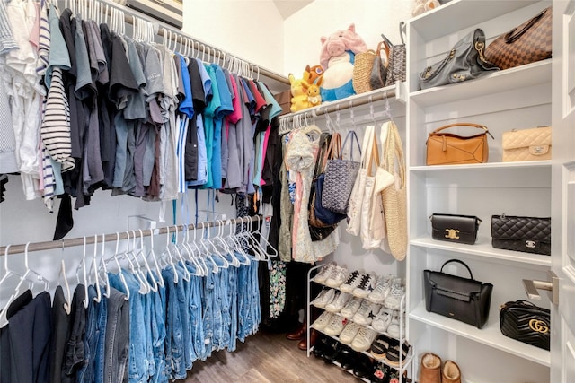 108 Windgate Dr, Hutto, TX 78634 - spacious closet featuring wood finished floors