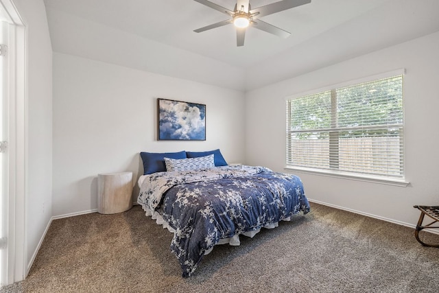 107 Nathaniel Dr, Taylor, TX 76574 - bedroom featuring carpet floors, baseboards, and a ceiling fan