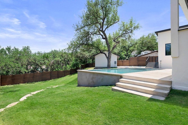 101 S Lake Hills Dr, Austin, TX 78733 - fenced backyard with a storage unit