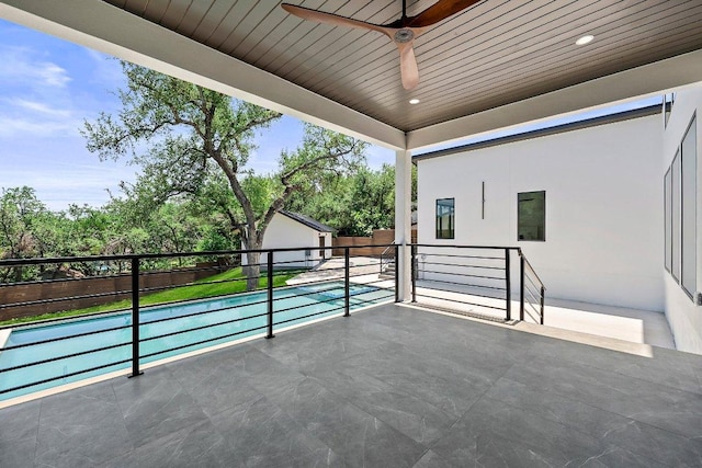 101 S Lake Hills Dr, Austin, TX 78733 - view of patio featuring a ceiling fan