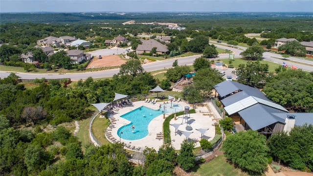 213 Russet Trl, Georgetown, TX 78628 - bird's eye view of a pool