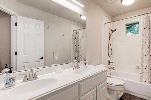 9508 Bully Hill Cv, Austin, TX 78759 - full bathroom with double vanity and shower / bath combo with shower curtain