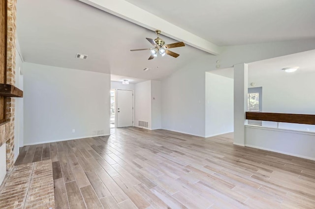 11306 Thorny Brook Trl, Austin, TX 78750 - unfurnished living room with light wood-style flooring and ceiling fan