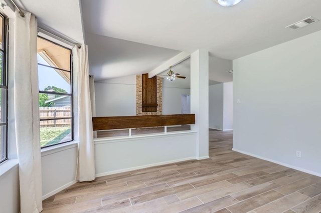 11306 Thorny Brook Trl, Austin, TX 78750 - kitchen featuring wood finished floors, a ceiling fan, and baseboards