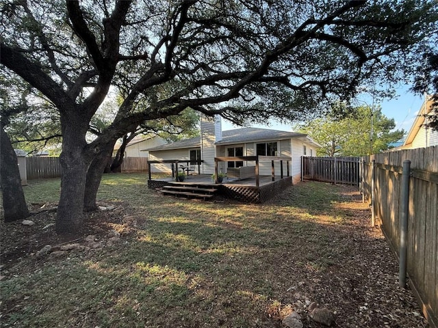 12225 Mosley Ln, Austin, TX 78727 - back of property with a deck and a chimney