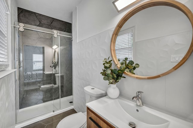 803 Josephine St, Austin, TX 78704 - bathroom with vanity and a shower stall