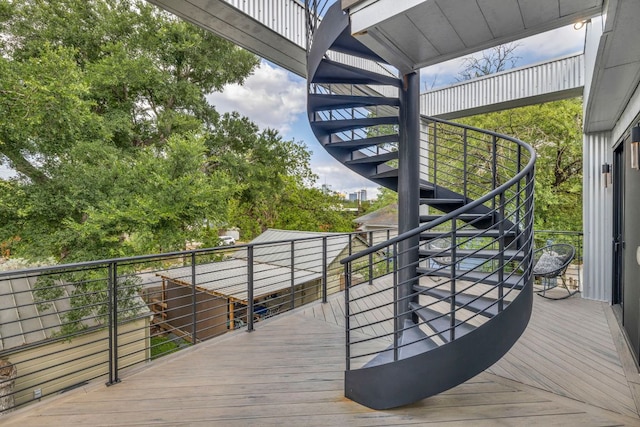 803 Josephine St, Austin, TX 78704 - wooden terrace with stairway