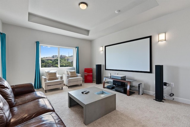 413 Mercer Falls Rd, Lakeway, TX 78738 - carpeted cinema with a raised ceiling and baseboards