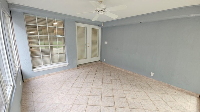 12828 Withers Way, Austin, TX 78727 - tiled empty room featuring a ceiling fan