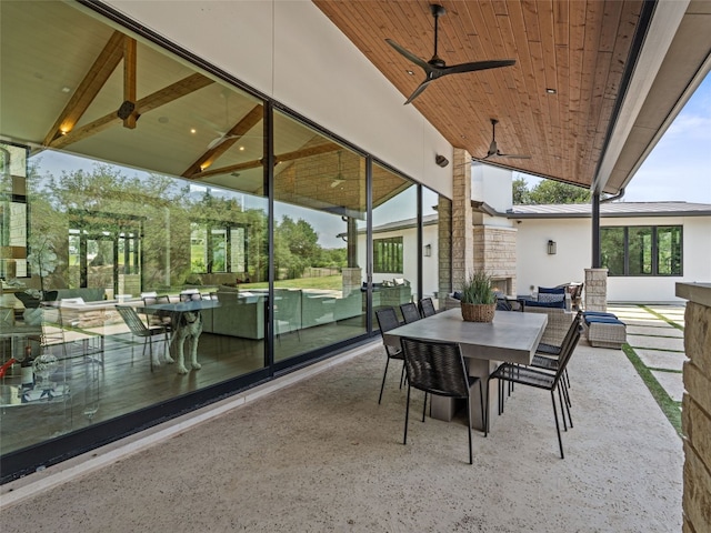 6037 Verandero Ct, Austin, TX 78738 - view of patio / terrace featuring a ceiling fan and outdoor dining space