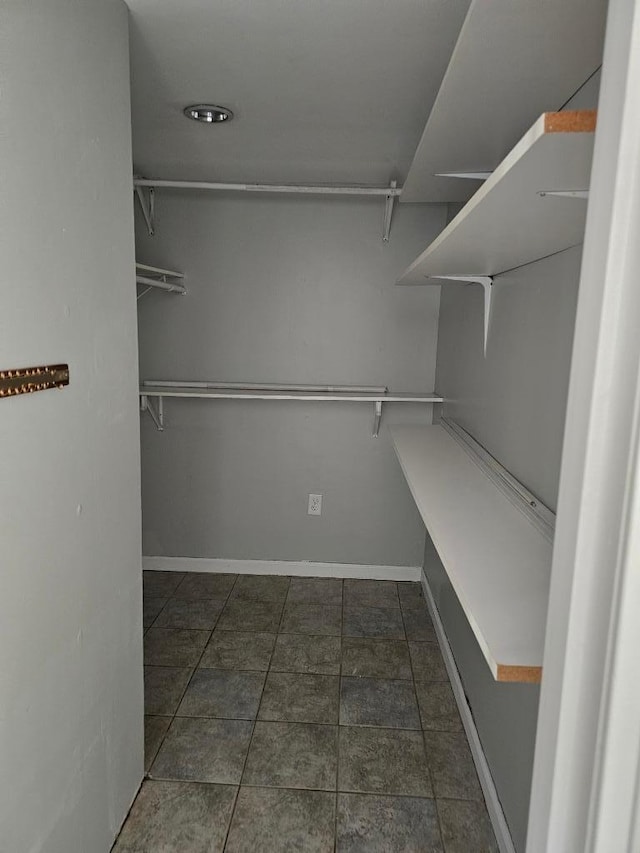 1407 Wilshire Blvd, Austin, TX 78722 - walk in closet with dark tile patterned flooring