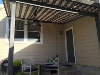 387 Mcgarity, Kyle, TX 78640 - view of patio / terrace featuring ceiling fan