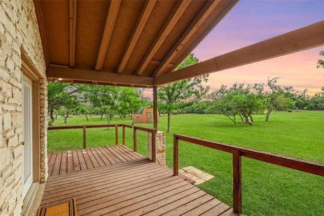 708 Post Oak Dr, Dripping Springs, TX 78620 - wooden deck featuring a yard