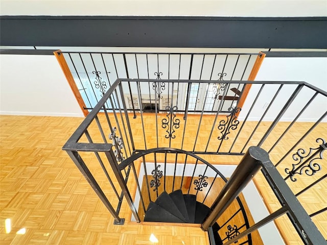 11804 Buckingham Rd, Austin, TX 78759 - staircase featuring baseboards