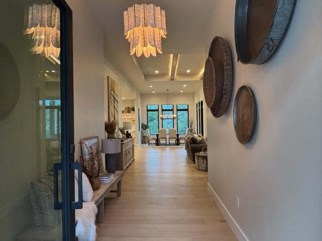 104 Megan Ln, Horseshoe Bay, TX 78657 - hall with light wood finished floors, recessed lighting, and baseboards