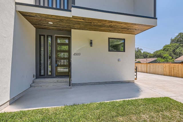 4803 Philco Dr, Austin, TX 78745 - property entrance with stucco siding