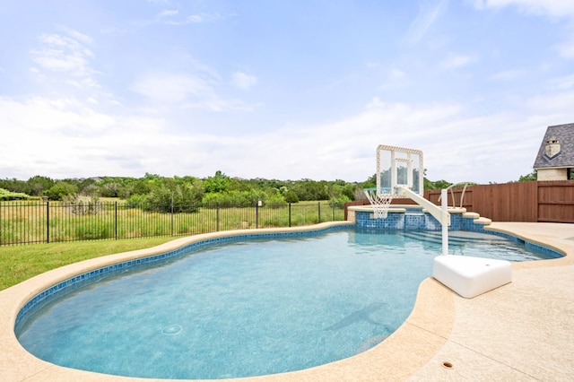 1581 Grassy Field Rd, Austin, TX 78737 - view of swimming pool with a fenced backyard and a patio