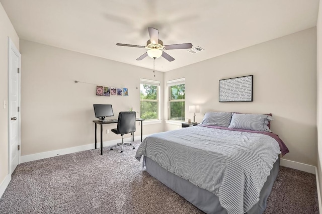 10904 Brazoria Ln Unit 88, Austin, TX 78717 - carpeted bedroom featuring a desk and ceiling fan