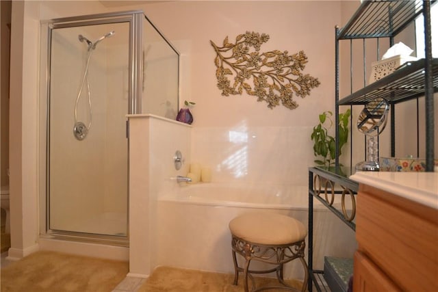 241 Wild Buffalo Dr, Kyle, TX 78640 - full bath with a shower stall, a bath, and vanity
