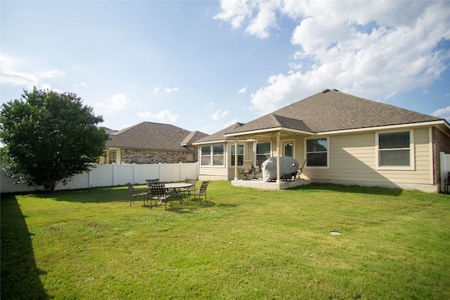 19108 Obed River Dr, Pflugerville, TX 78660 - back of house with a patio area and roof with shingles