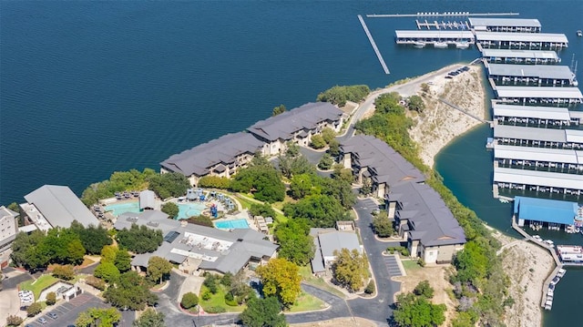 416 Marina Village Cv Unit 416, Austin, TX 78734 - bird's eye view of a pool and a nearby body of water