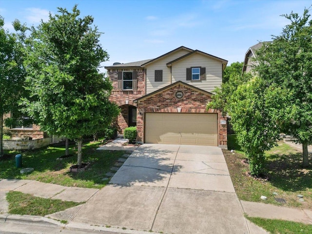 6729 Sunderland Trl, Austin, TX 78747 - traditional-style house with concrete driveway and brick siding